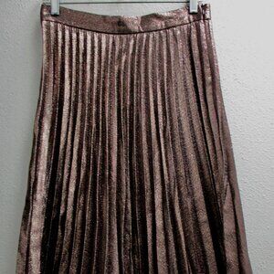 Roberto Collina Metallic Glitter Pleated Midi Skirt  Size Medium